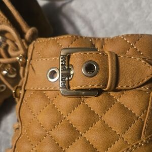 Guess Tan Quilted Boots with Buckle